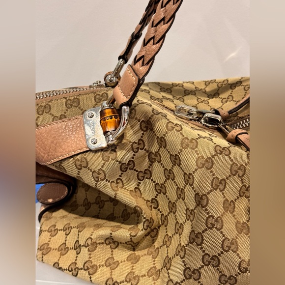 Authentic Pre-Owned Gucci Bamboo Bar Shoulder Bag GG Canvas Medium - Picture 5 of 17